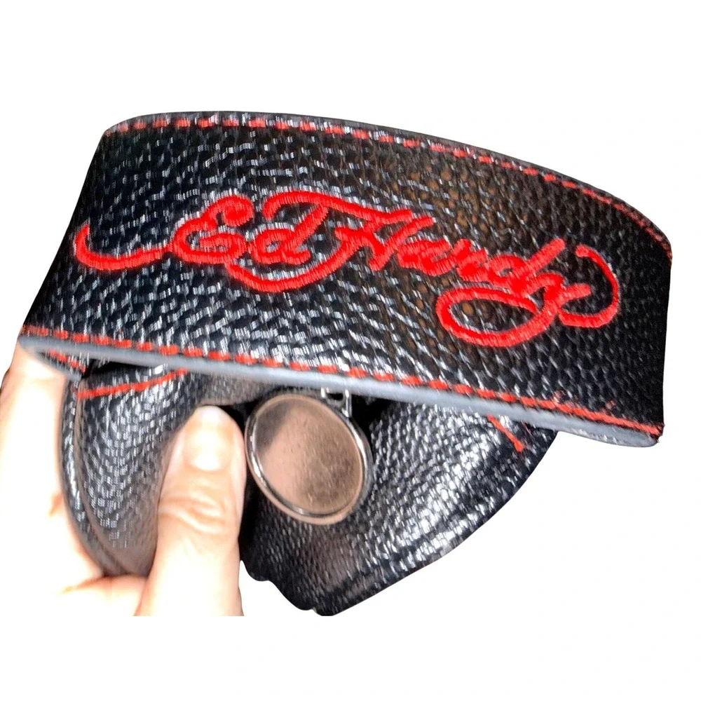 Vtg Ed Hardy Skull Roses Toiletry Bag Unisex Black Red Y2K Tattoo Travel Dopp